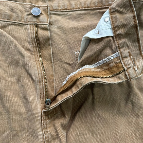 Dickies Work Pants Men's Size 34x30 Khaki Canvas Straight Leg Utility Pockets - Picture 2 of 14